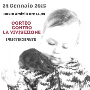 Manifestazione contro la vivisezione 24 gennaio 2015